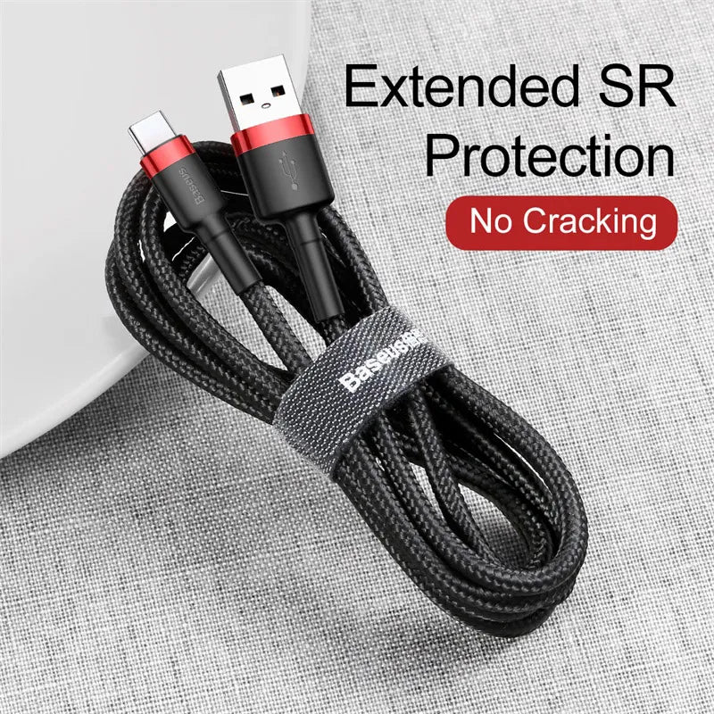 Baseus Cavo USB Tipo C per Samsung S10 S9 Cavo di ricarica rapida 3.0 Cavo USB C Ricarica rapida per Huawei P30 Xiaomi Cavo caricabatterie USB-C