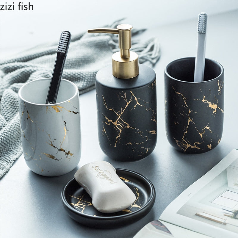 Set di accessori da bagno nordici opachi