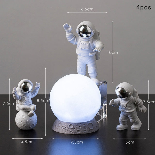 Set di decorazioni per la casa con astronauta e luna